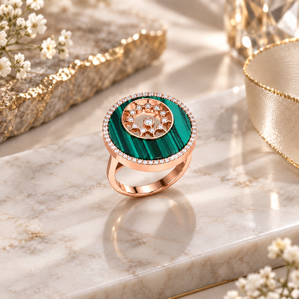 SPOSA Malachite Sun Ring