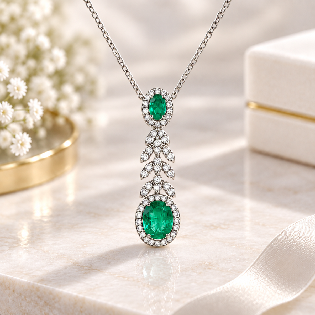 SPOSA Emerald Laurel Pendant