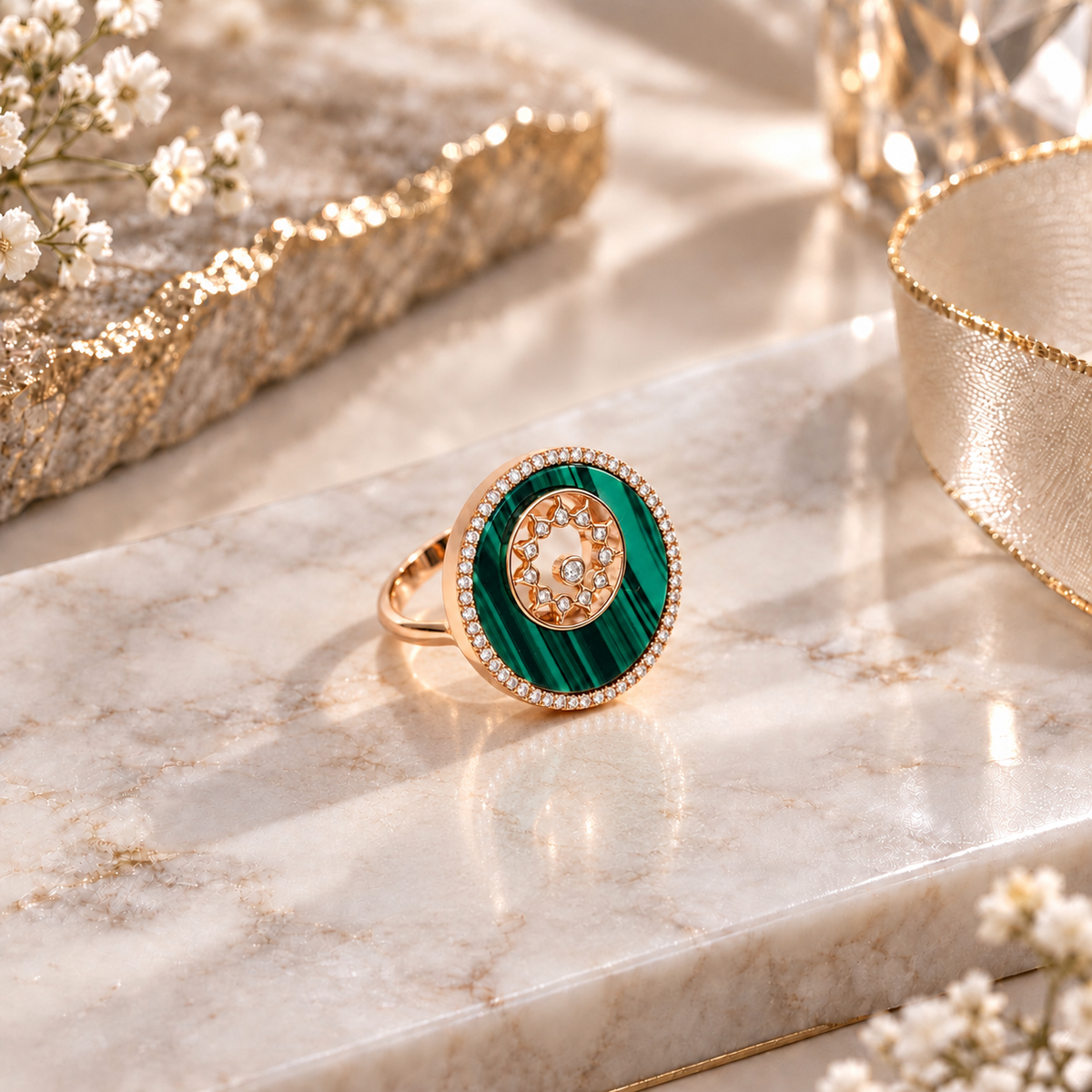 SPOSA Malachite Sun Ring