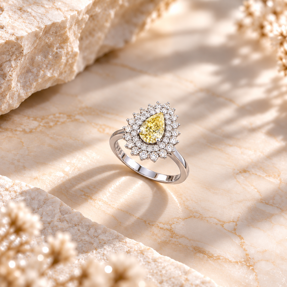 SPOSA Golden Teardrop Ring